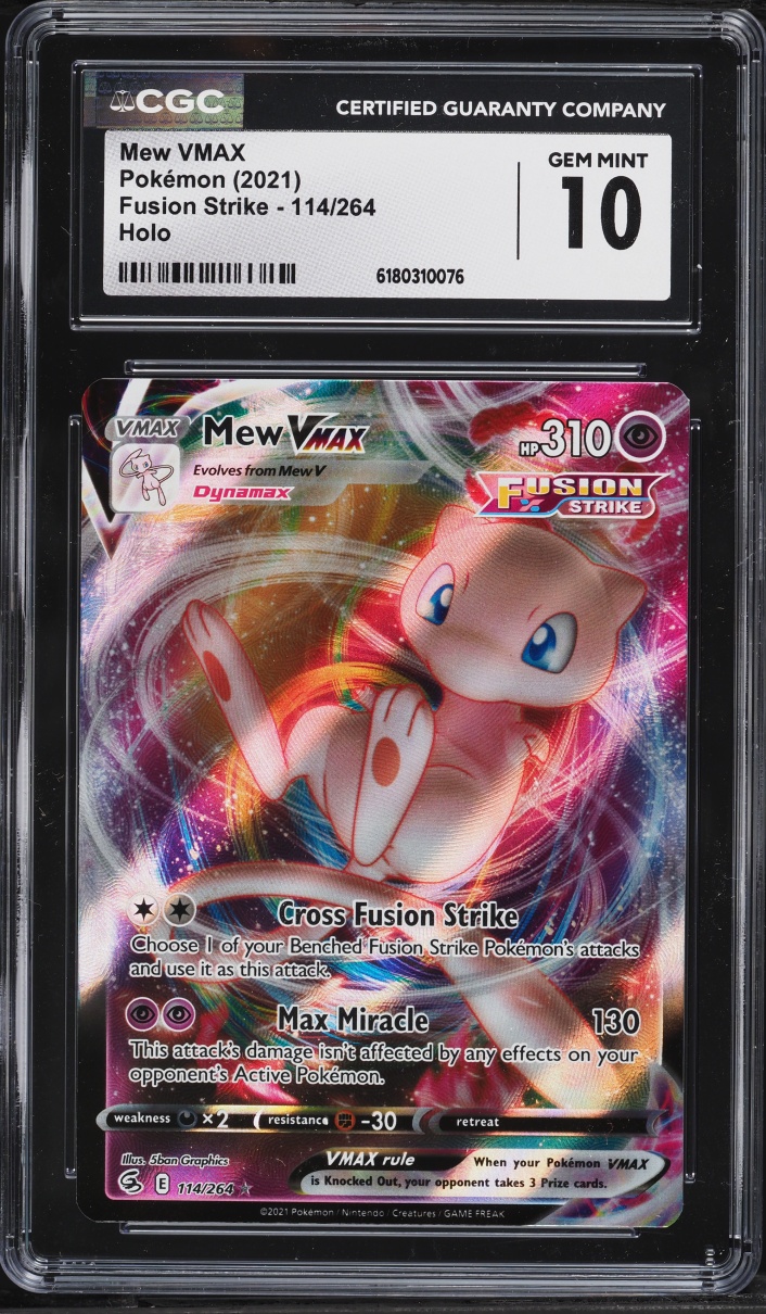 2021 Pokemon Sword & Shield Fusion Strike Alt Art Mew VMAX #114 CGC 10 GEM MINT