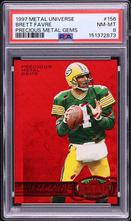 1997 Metal Universe Precious Metal Gems PMG Red Brett Favre /150 #156 PSA 8 NM-MT
