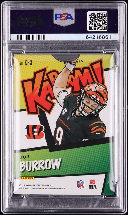 2021 Absolute Kaboom! Gold Joe Burrow /10 #K33 PSA 10 GEM MINT