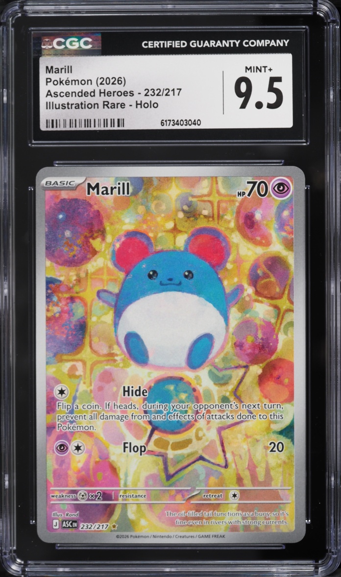 2026 Pokemon Mega Evolution Ascended Heroes IR Marill #232 CGC 9.5 MINT+