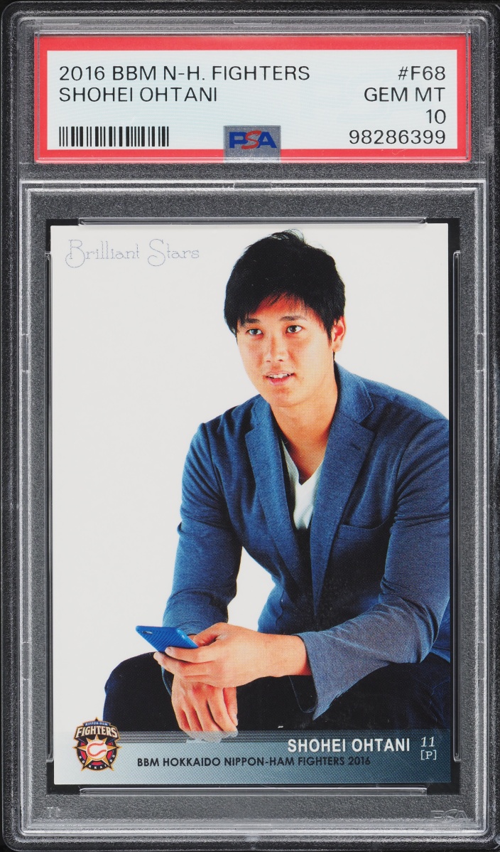 2016 BBM Hokkaido Nippon Ham Fighters Shohei Ohtani #F68 PSA 10 GEM MINT