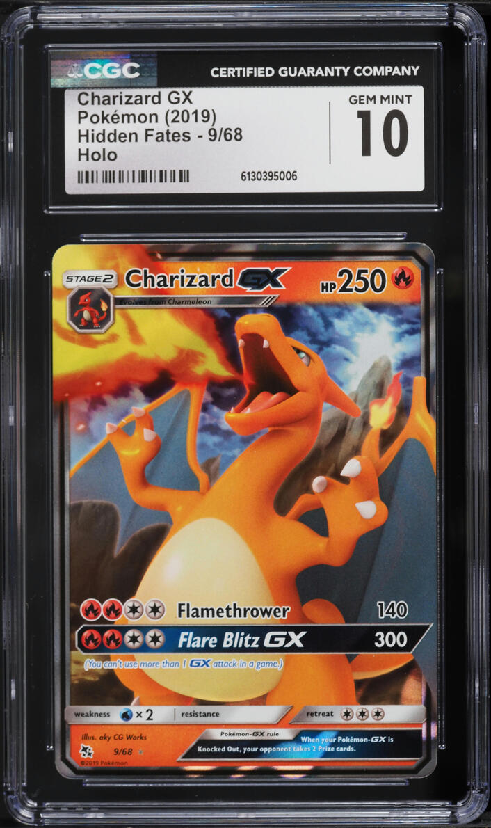 2019 Pokemon Sun & Moon Hidden Fates Charizard GX #9 CGC 10 GEM MINT