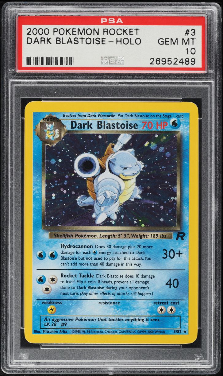 2000 Pokemon Team Rocket Holo Dark Blastoise #3 PSA 10 GEM MINT