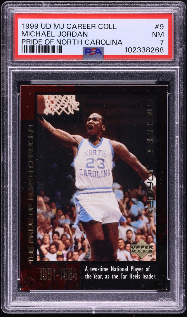 1999 Upper Deck MJ Career Pride Of North Carolina Michael Jordan #9 PSA 7 NRMT