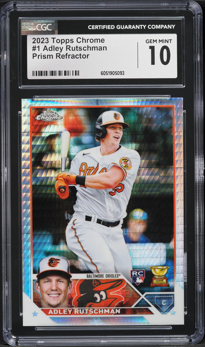 2023 Topps Chrome Prism Refractor Adley Rutschman ROOKIE #1 CGC 10 GEM MINT