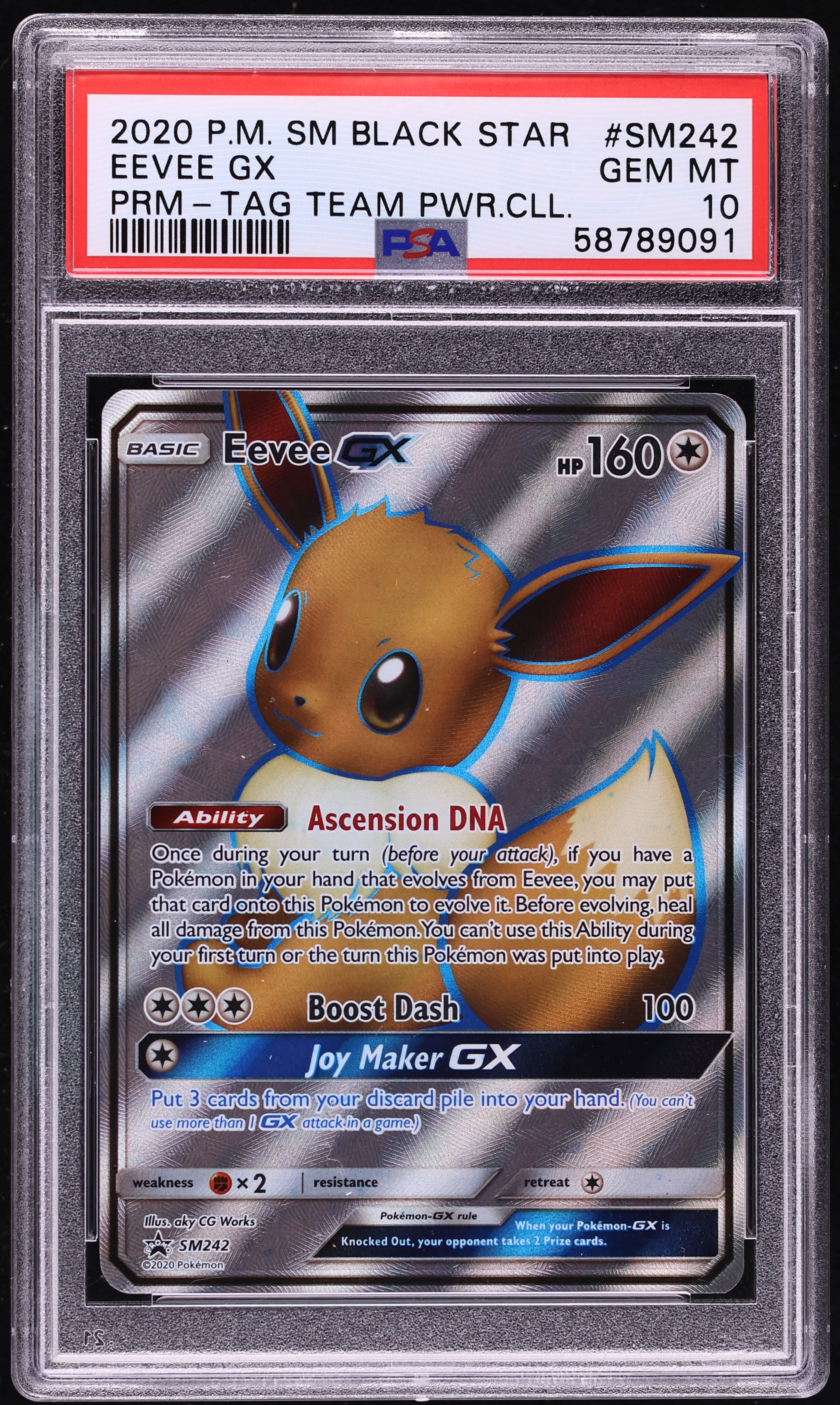 2020 Pokemon Sun & Moon Promo Tag Team Power Collection Full Art Eevee GX #SM242 PSA 10 GEM