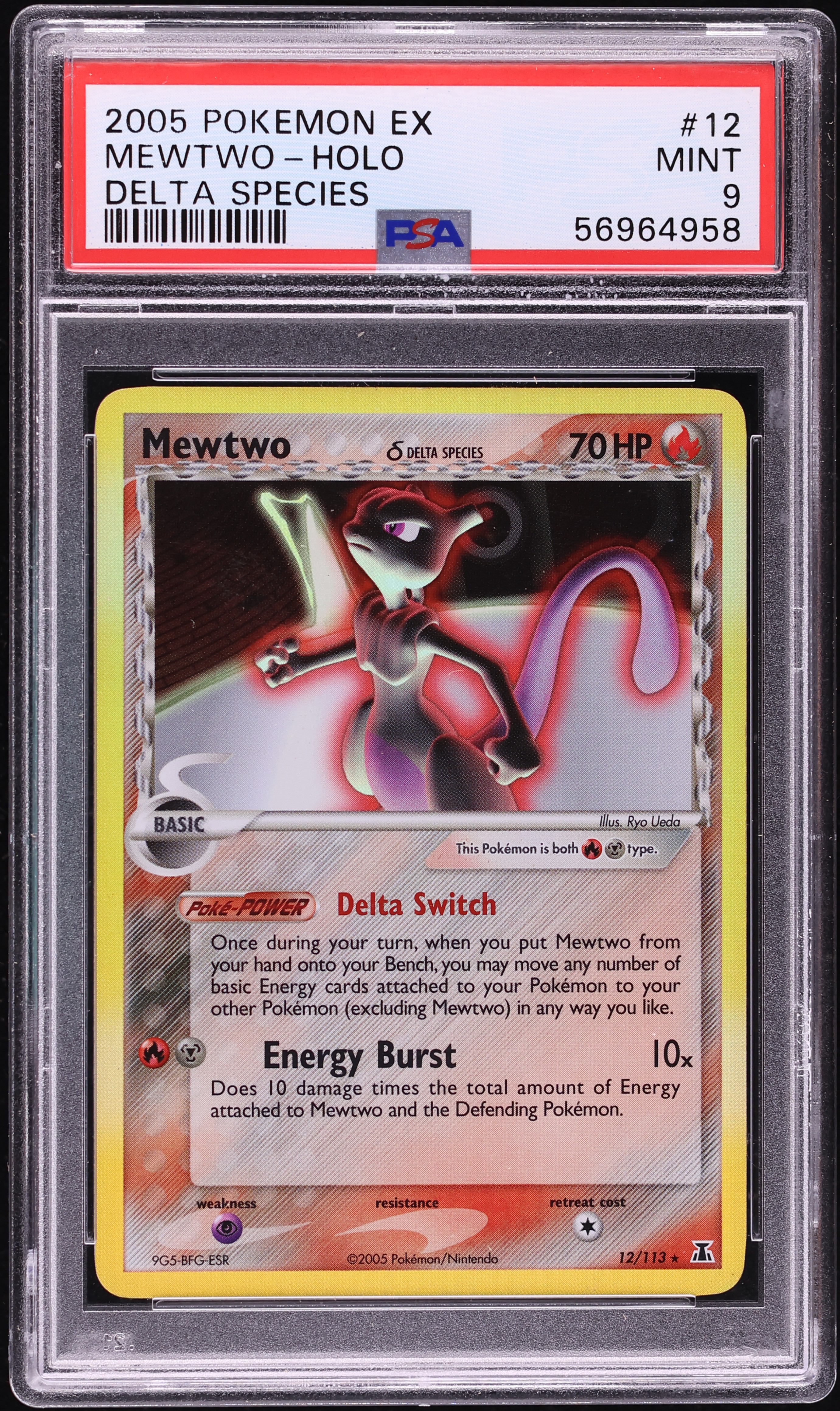 2005 Pokemon EX Delta Species Holo Mewtwo #12 PSA 9 MINT