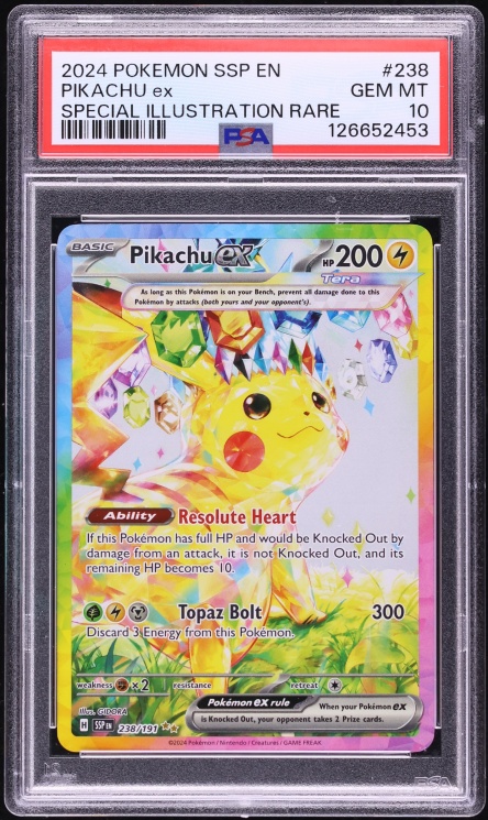 2024 Pokemon Scarlet & Violet Surging Sparks SIR Pikachu ex #238 PSA 10 GEM MINT