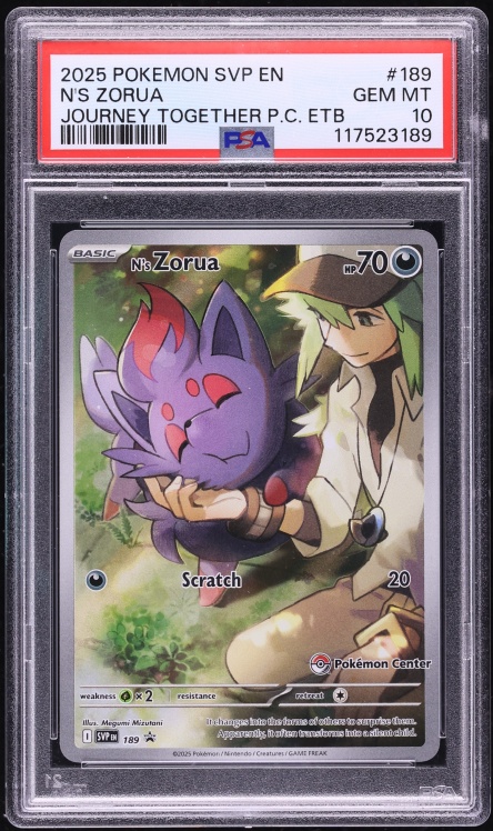 2025 Pokemon SV Promo Journey Together Center Alt Art N's Zorua #189 PSA 10 GEM MINT