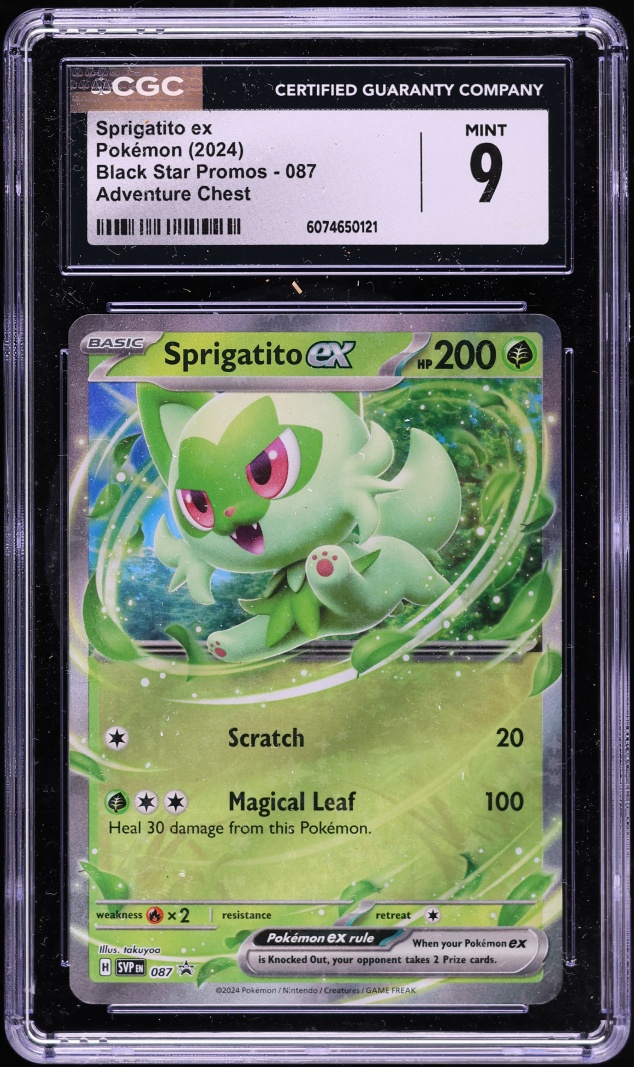 2024 Pokemon Scarlet & Violet Black Star Promo Adventure Chest Sprigatito Ex #87 CGC 9 MINT