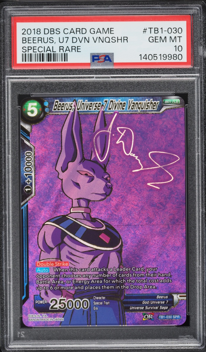 2018 Dragon Ball Super Tournament Power Beerus Universe Divine Vanquisher SPR #TB1-030 PSA 10