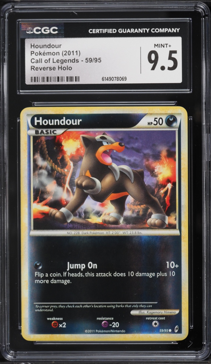 2011 Pokemon Call Of Legends Reverse Holo Houndour #59 CGC 9.5 MINT+