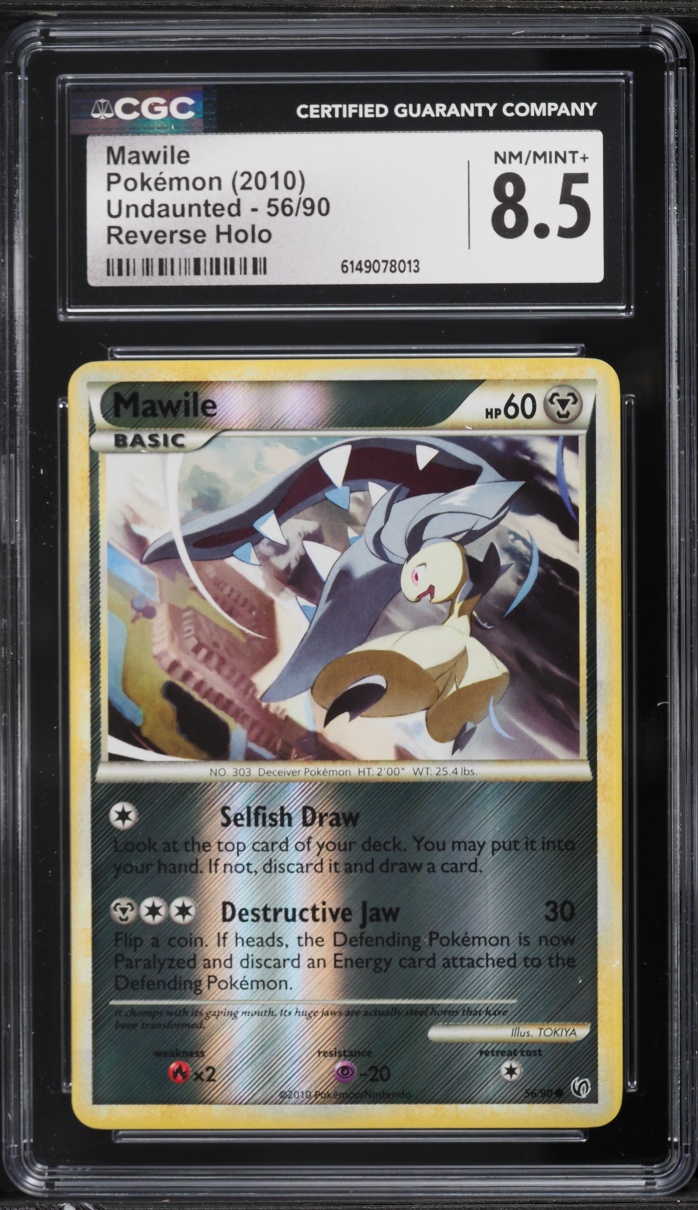 2010 Pokemon HeartGold & SoulSilver Undaunted Reverse Holo Mawile #56 CGC 8.5 NM-MT+