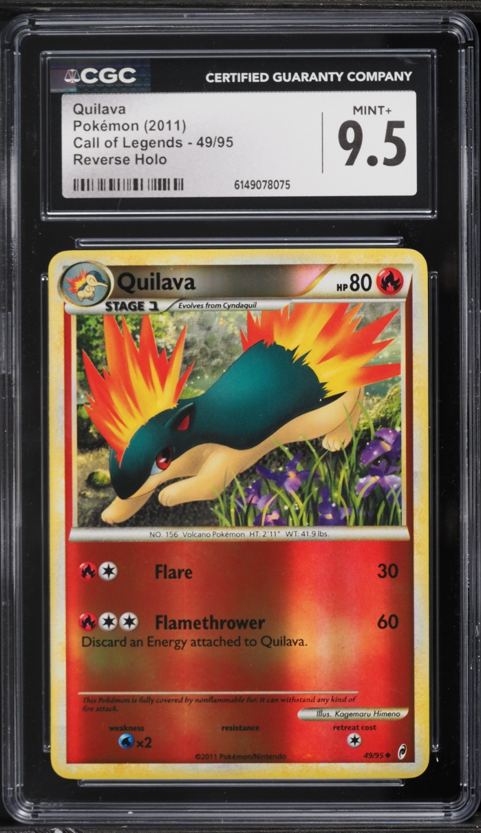 2011 Pokemon Call Of Legends Reverse Holo Quilava #49 CGC 9.5 MINT+
