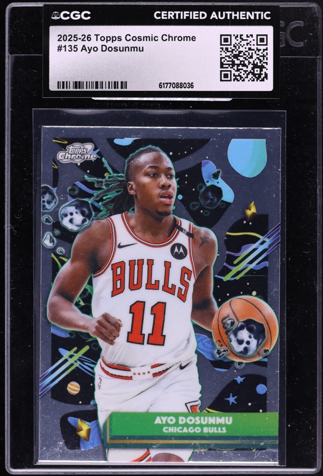 2025 Topps Chrome Cosmic Ayo Dosunmu #135 CGC AUTH