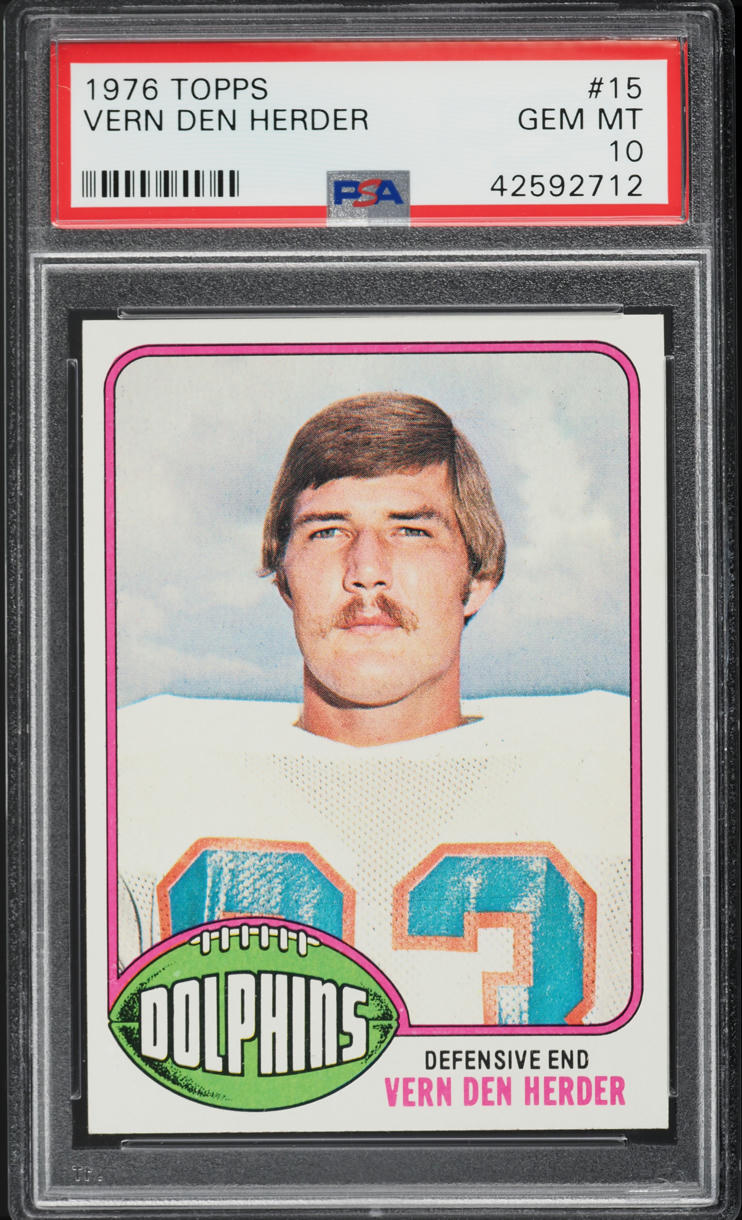 1976 Topps Football Vern Den Herder #15 PSA 10 GEM MINT