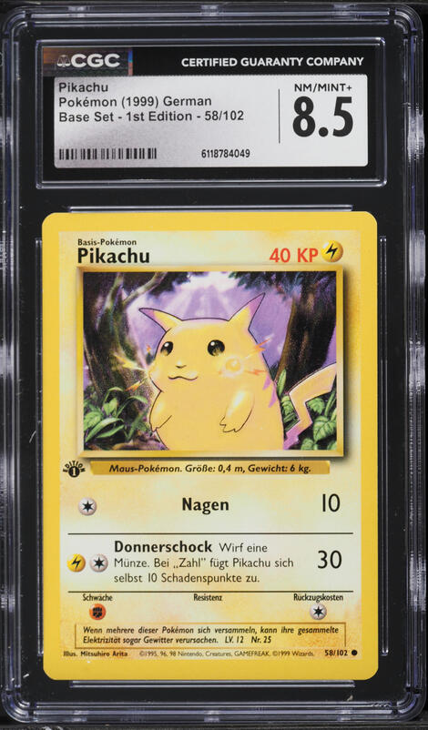 1999 Pokemon Base Set Pikachu #58 CGC 10 GEM MINT on Fanatics Collect