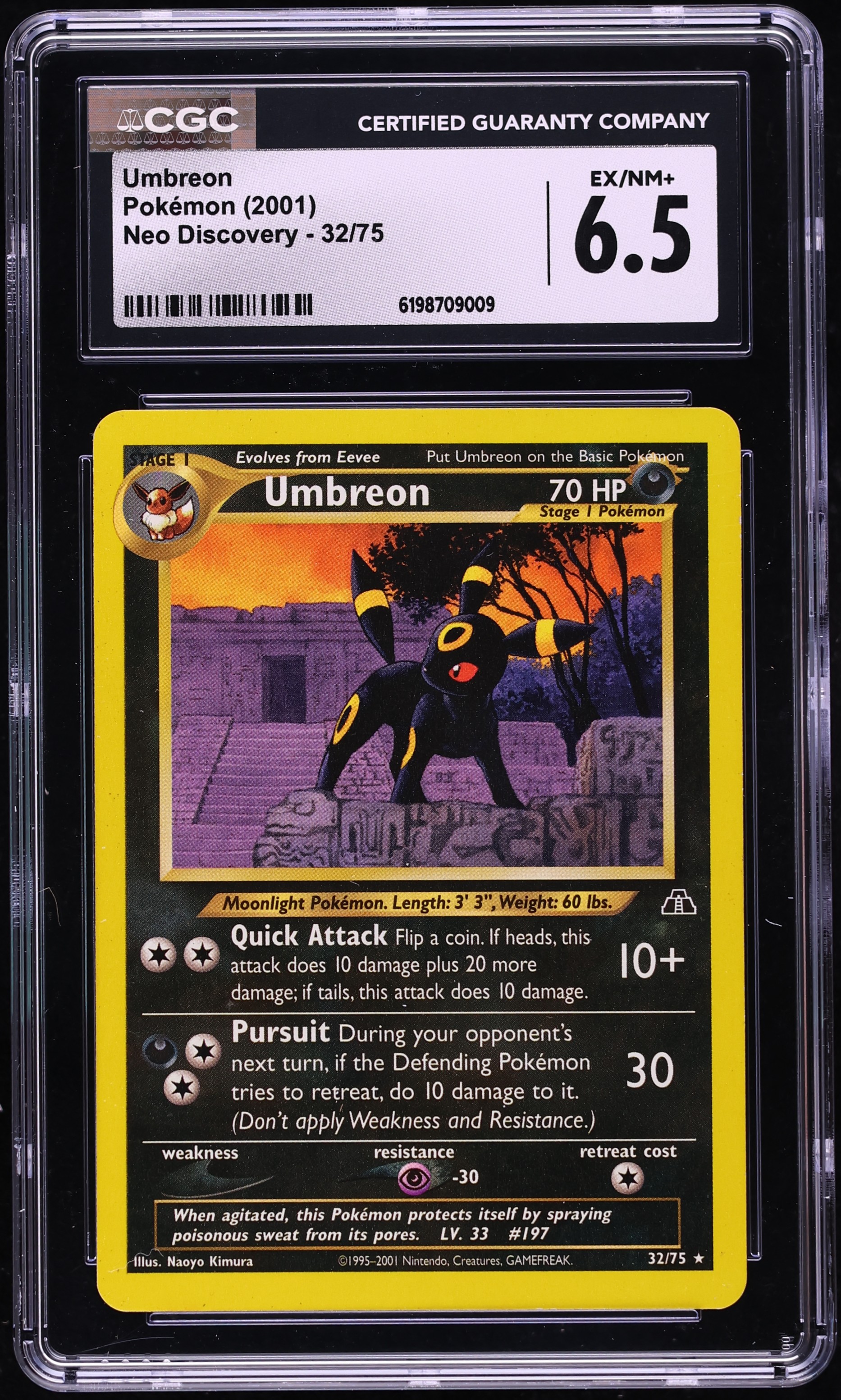 2001 Pokemon Neo Discovery Umbreon #32 CGC 6.5 EXMT+