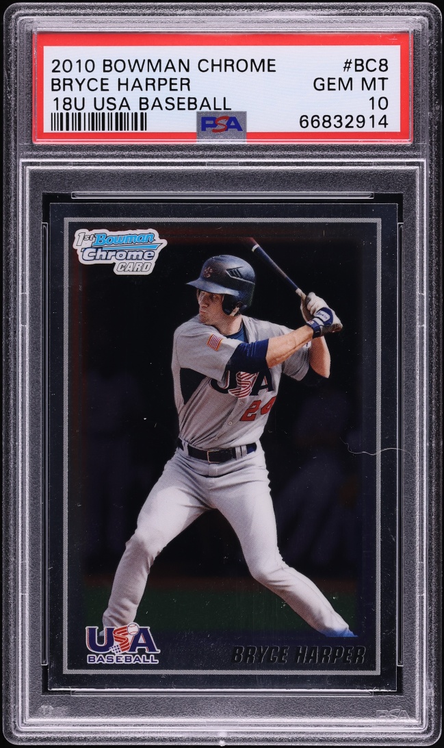 2010 Bowman Chrome 18U USA Baseball Bryce Harper PROSPECT #USA18-BC8 PSA 10 GEM MINT