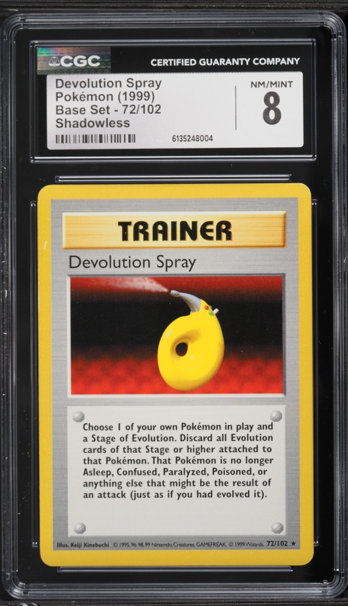 1999 Pokemon Base Set Shadowless Devolution Spray #72 CGC 8 NM-MT