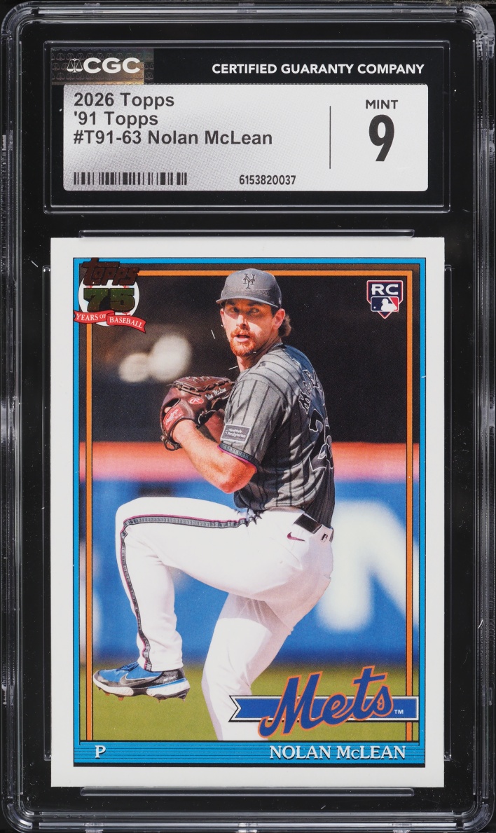 2026 Topps '91 Nolan McLean ROOKIE #T91-63 CGC 9 MINT