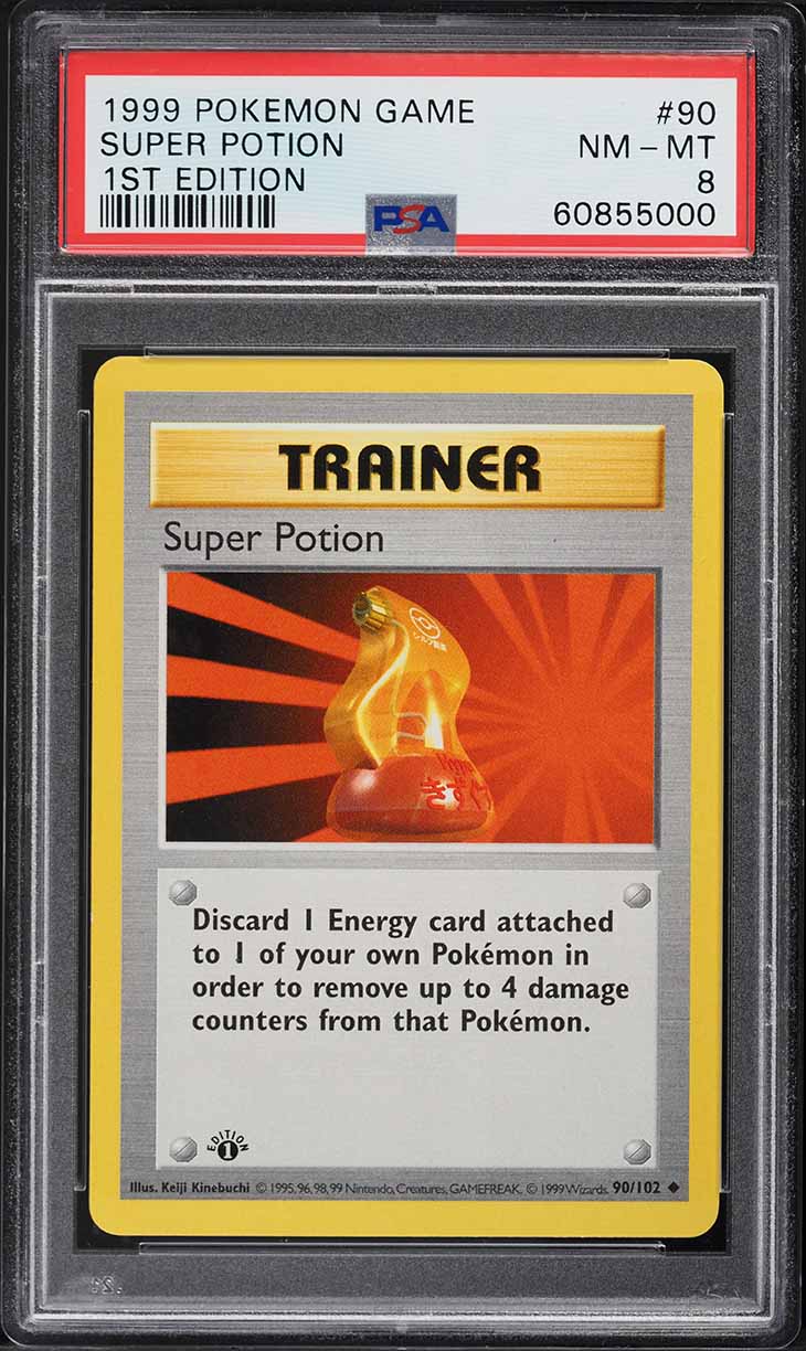 1999 Pokemon Base Set Shadowless 1st Edition Super Potion #90 PSA 8 NM-MT