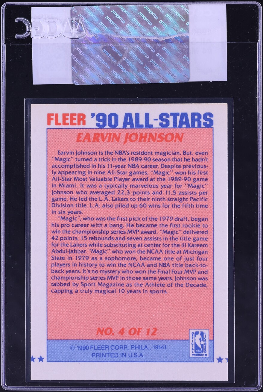 1990 Fleer All-Stars Magic Johnson #4 CGC AUTH