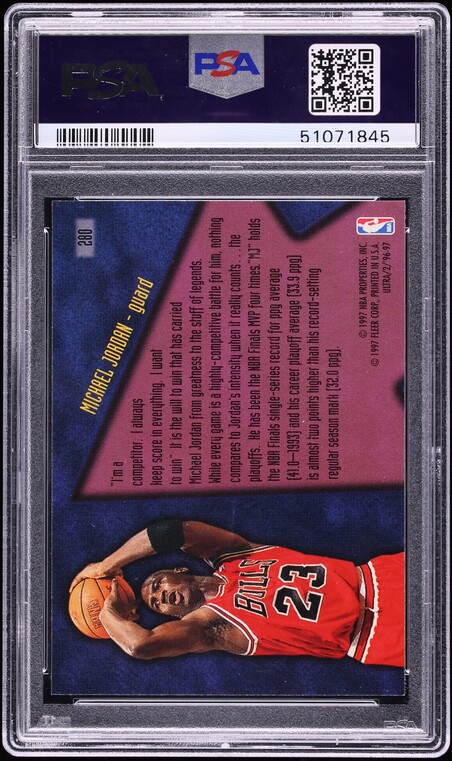1996 Ultra Basketball Michael Jordan #280 PSA 10 GEM MINT