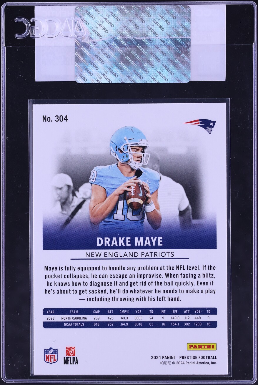 2024 Panini Prestige Drake Maye ROOKIE #304 CGC AUTH