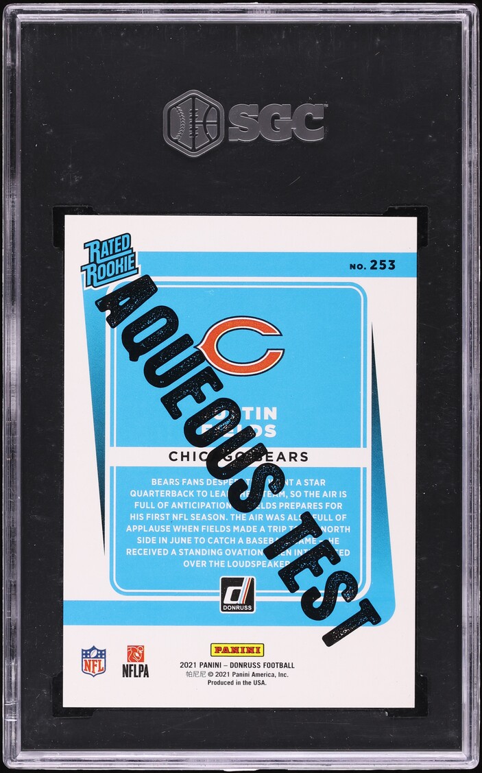 2021 Donruss Aqueous Test Justin Fields ROOKIE #253 SGC 10 GEM MINT