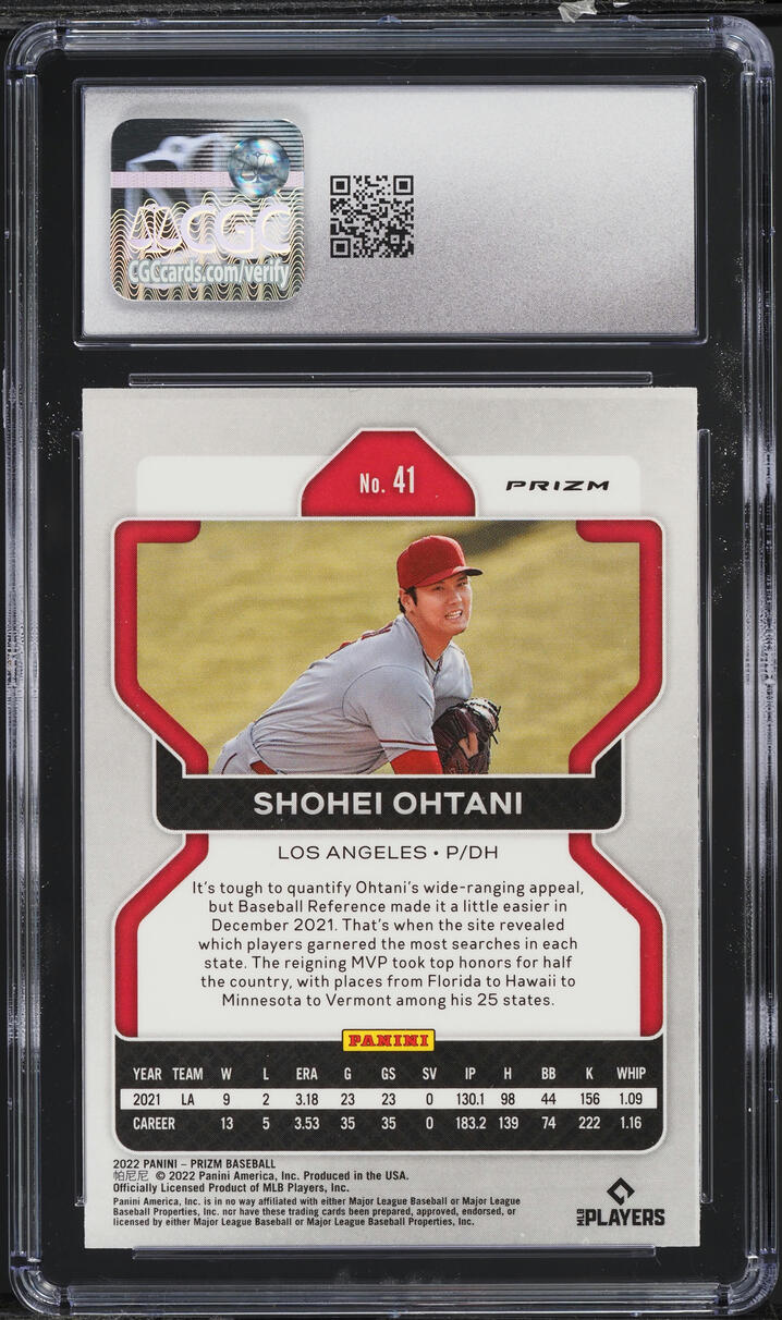 2022 Panini Prizm Purple Shohei Ohtani #41 CGC 8 NM-MT