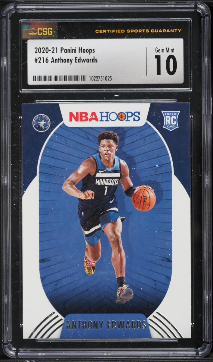 2020 Hoops Anthony Edwards ROOKIE #216 CSG 10 GEM MINT