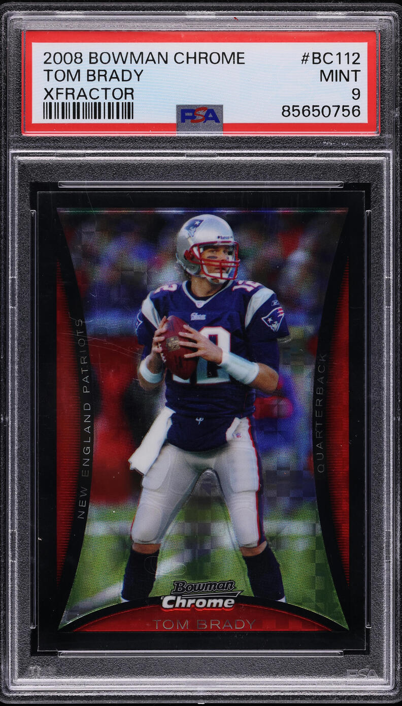 2008 Bowman Chrome Xfractor Tom Brady /250 #BC112 PSA 9 MINT