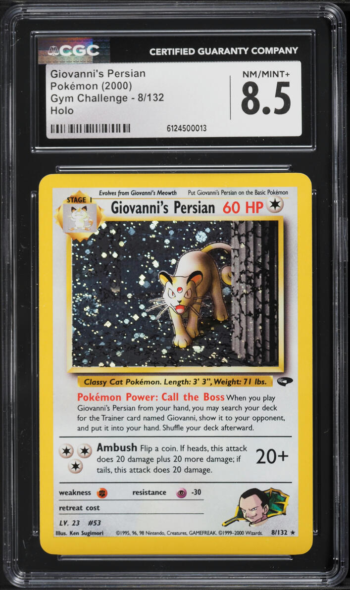 2000 Pokemon Gym Challenge Holo Giovanni's Persian #8 CGC 8.5 NM-MT+