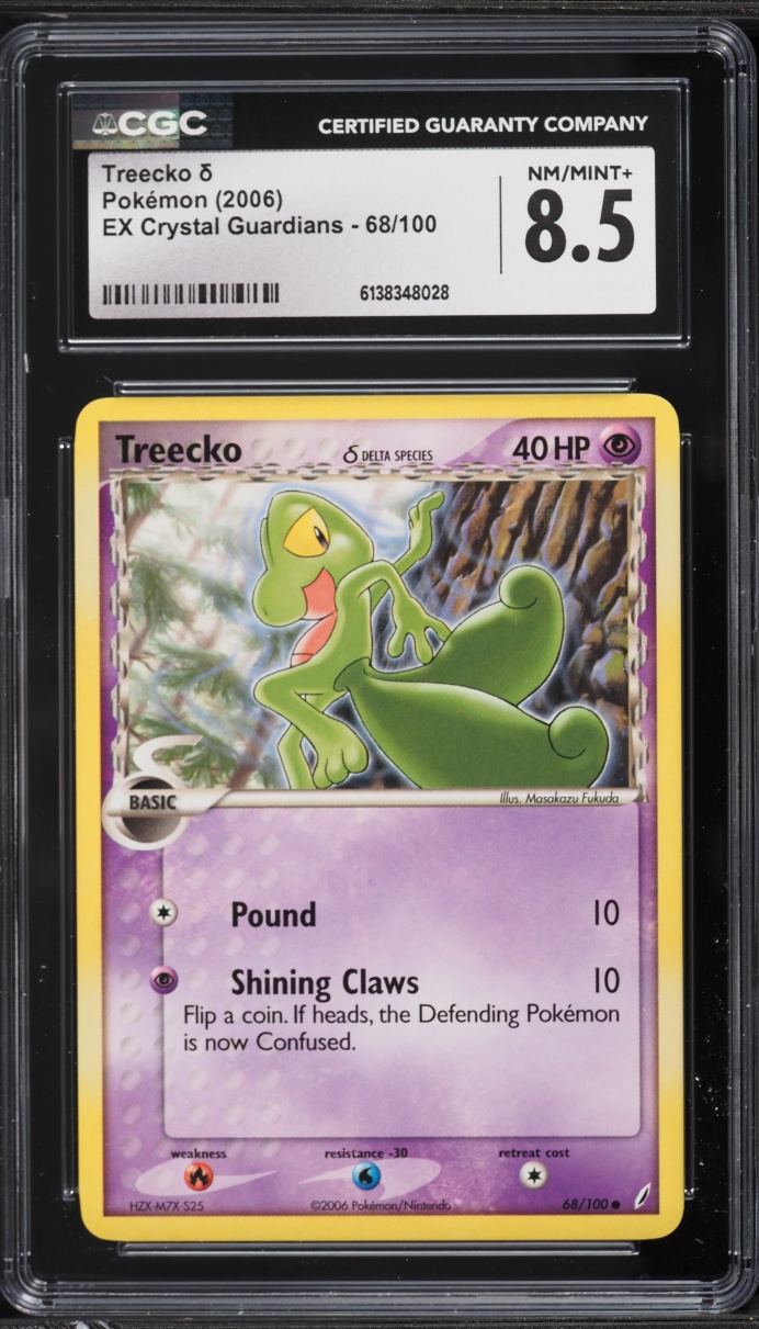 2006 Pokemon EX Crystal Guardians Treecko #68 CGC 8.5 NM-MT+