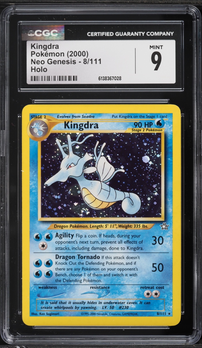 2000 Pokemon Neo Genesis Holo Kingdra #8 CGC 9 MINT