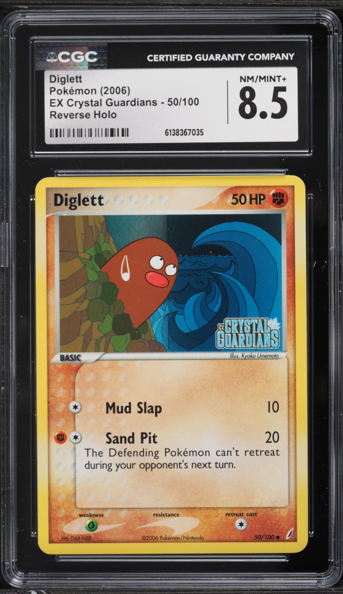 2006 Pokemon EX Crystal Guardians Reverse Holo Diglett #50 CGC 8.5 NM-MT+