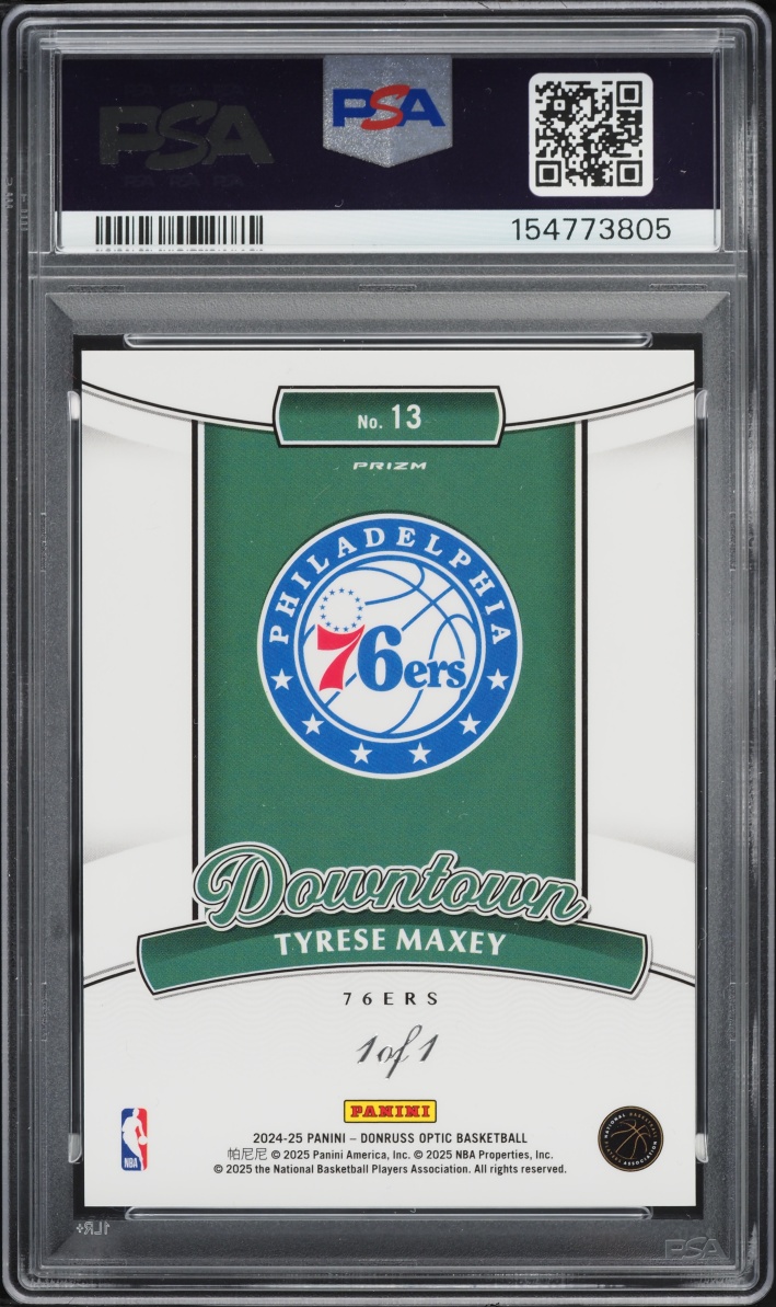 2024 Donruss Optic Downtown Gold Vinyl Tyrese Maxey 1/1 #13 PSA 10 GEM MINT