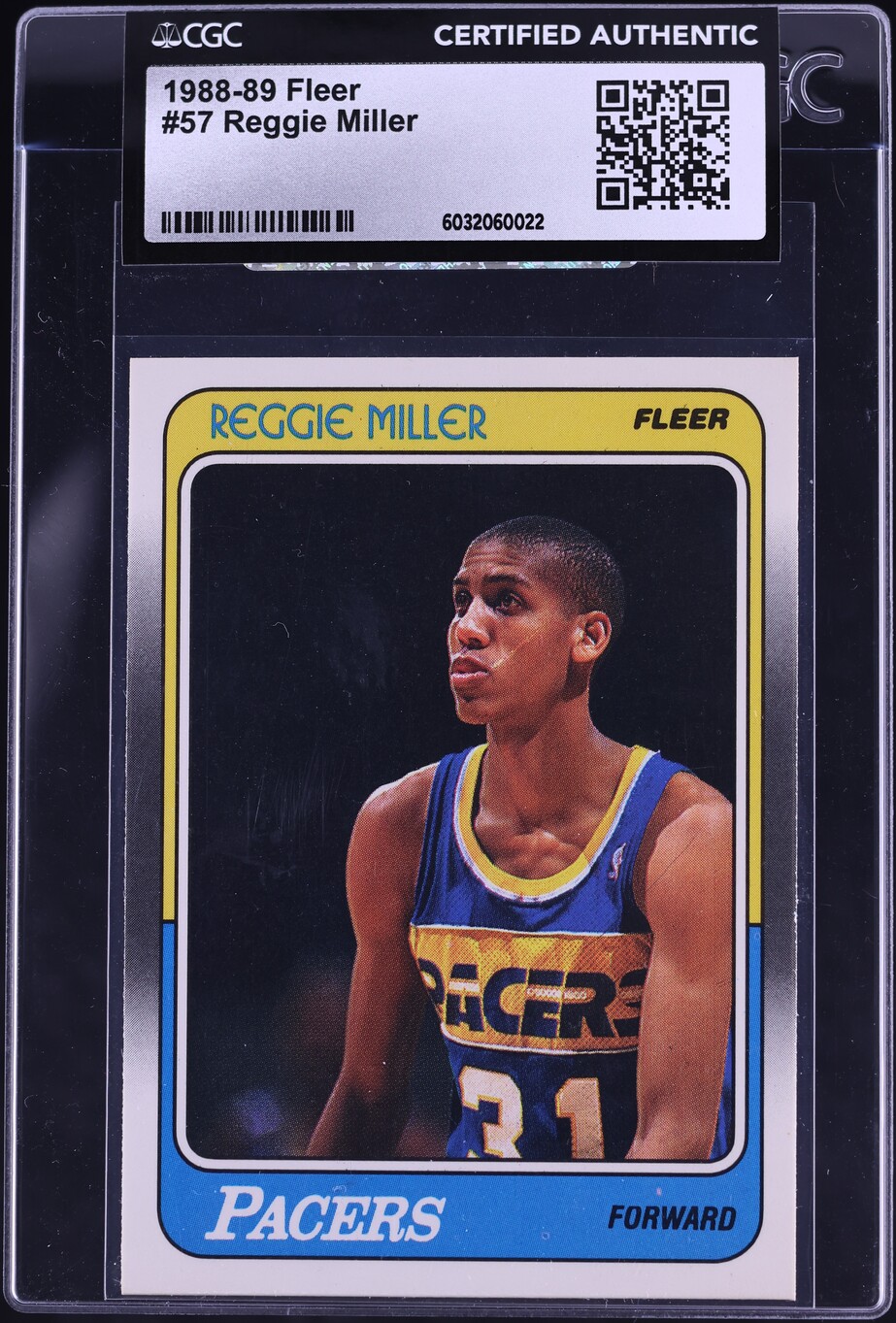 1988 Fleer Basketball Reggie Miller ROOKIE #57 CGC AUTH