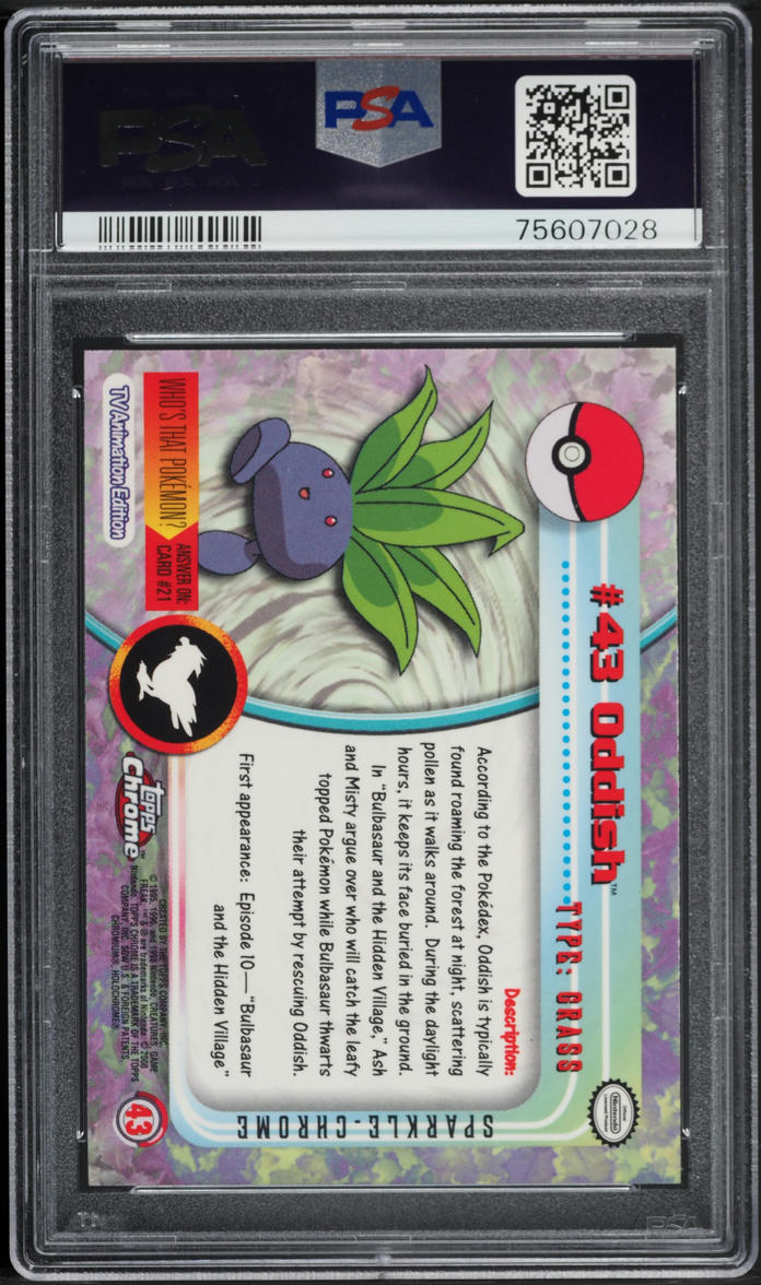 2000 Topps Chrome Pokemon Series 1 Sparkle Oddish #43 PSA 10 GEM MINT