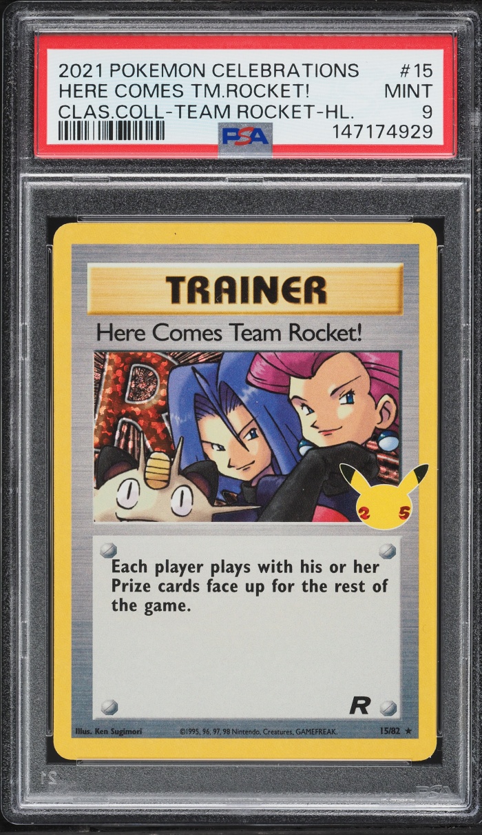 2021 Pokemon SWSH Celebrations Classic Collection Holo Here Comes Team Rocket! #15 PSA 9 MINT