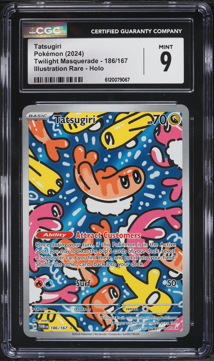 2024 Pokemon Scarlet & Violet Twilight Masquerade IR Tatsugiri #186 CGC 9 MINT