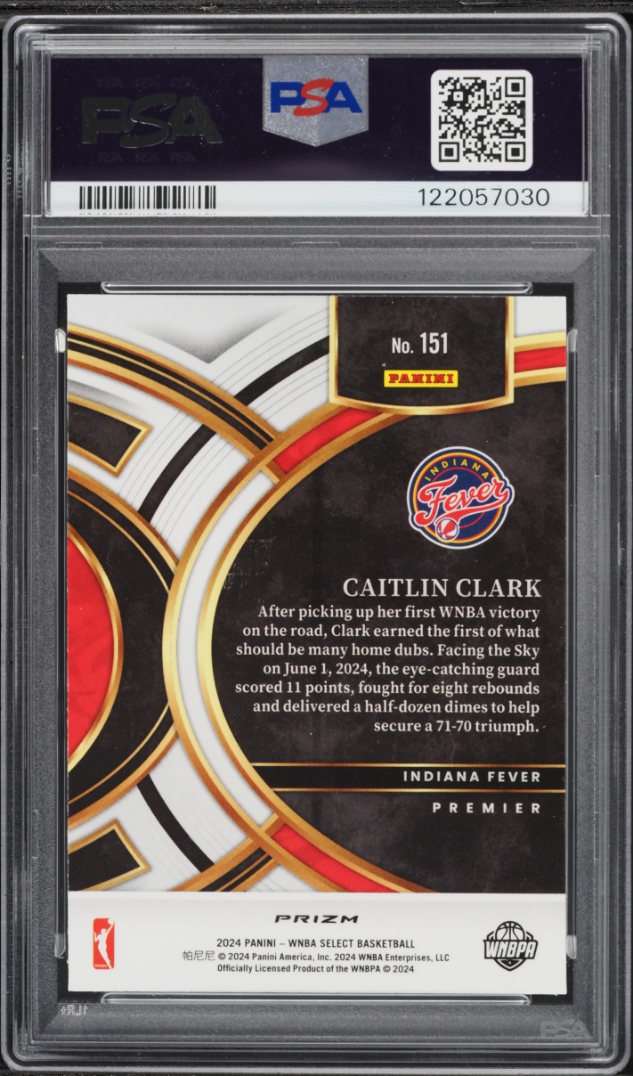 2024 Select Premier WNBA Silver Flash Caitlin Clark ROOKIE #151 PSA 10 GEM MINT