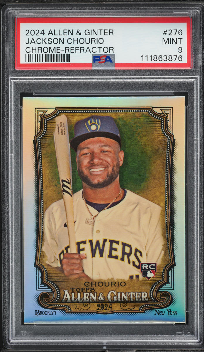 2024 Topps Allen & Ginter Chrome Refractor Jackson Chourio ROOKIE #276 PSA 9