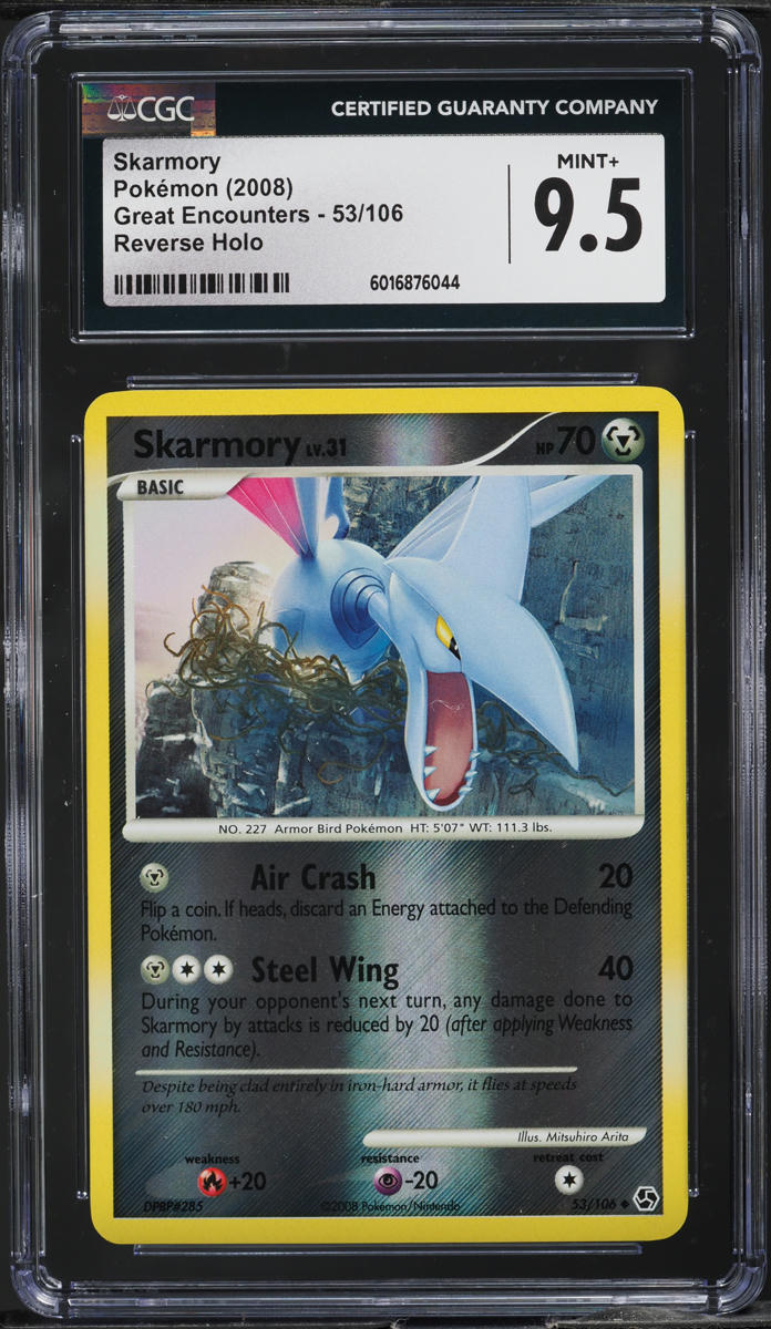 2008 Pokemon Diamond & Pearl Great Encounters Reverse Holo Skarmory #53 CGC 9.5