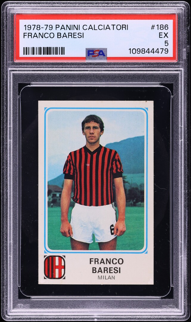 1978 Panini Calciatori Soccer Franco Baresi ROOKIE #186 PSA 5 EX