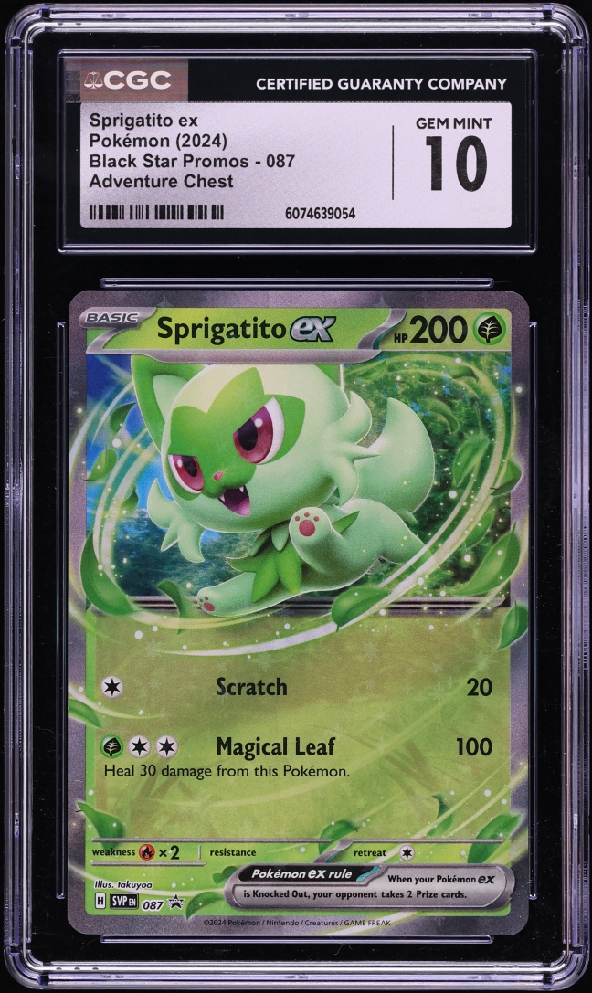 2024 Pokemon Scarlet & Violet Promo Adventure Chest Holo Sprigatito ex #87 CGC 10 GEM MINT