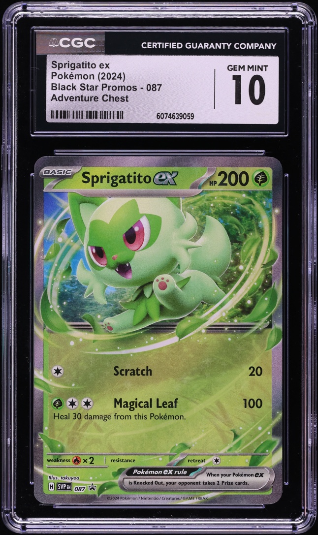 2024 Pokemon Scarlet & Violet Promo Adventure Chest Holo Sprigatito Ex #87 CGC 10 GEM MINT