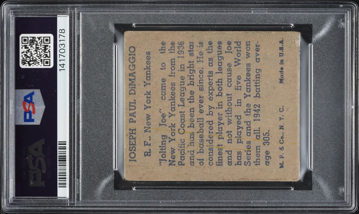 1943 R302-1 M.P. & Co. Joe DiMaggio PSA 1 PR
