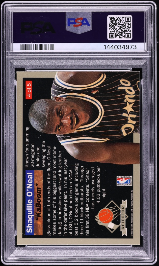 1992 Ultra Rejectors Shaquille O'Neal ROOKIE #4 PSA 5 EX